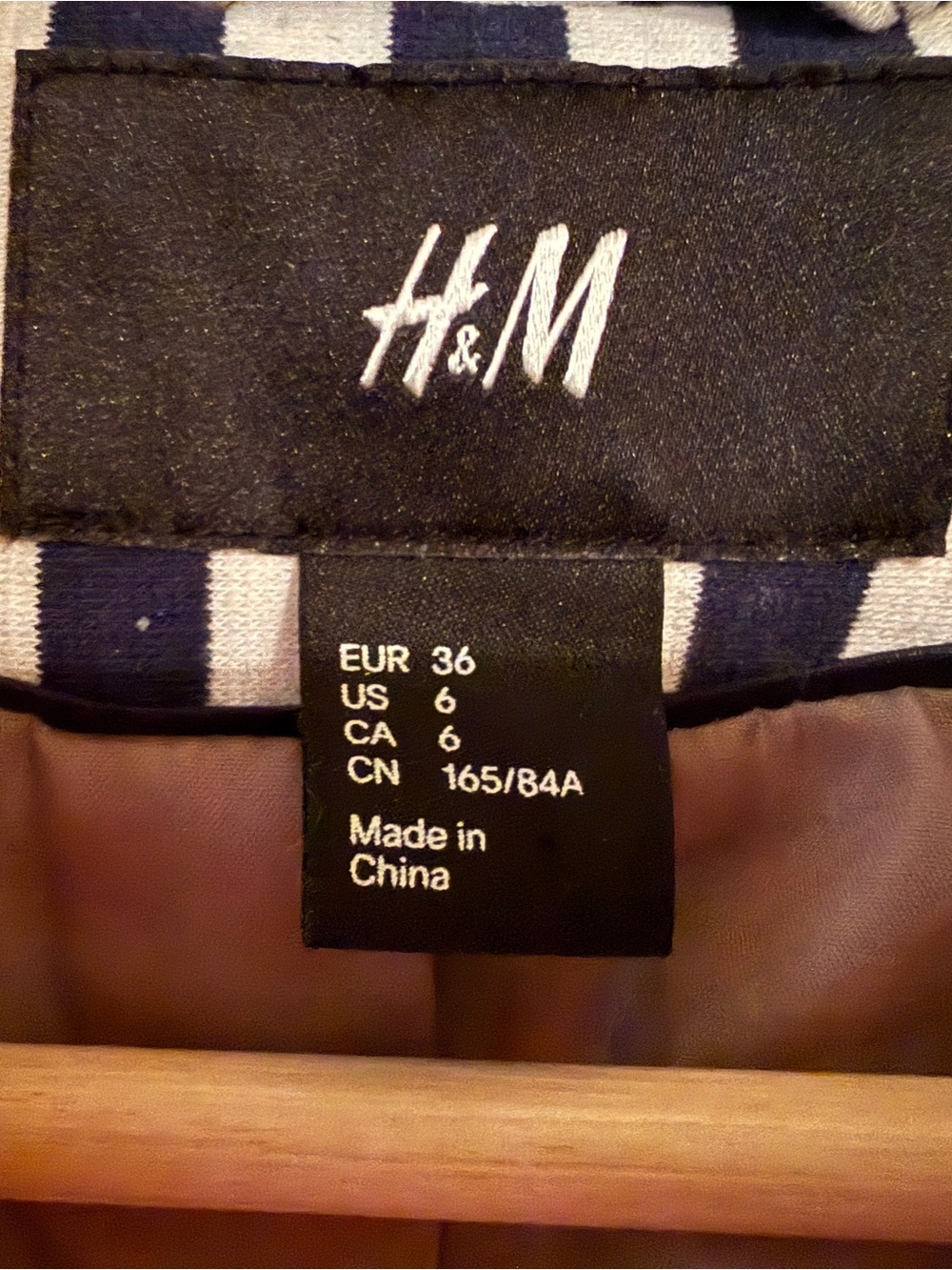 H&M Navy and White Vertical Stripe Blazer - Picture 2 of 4